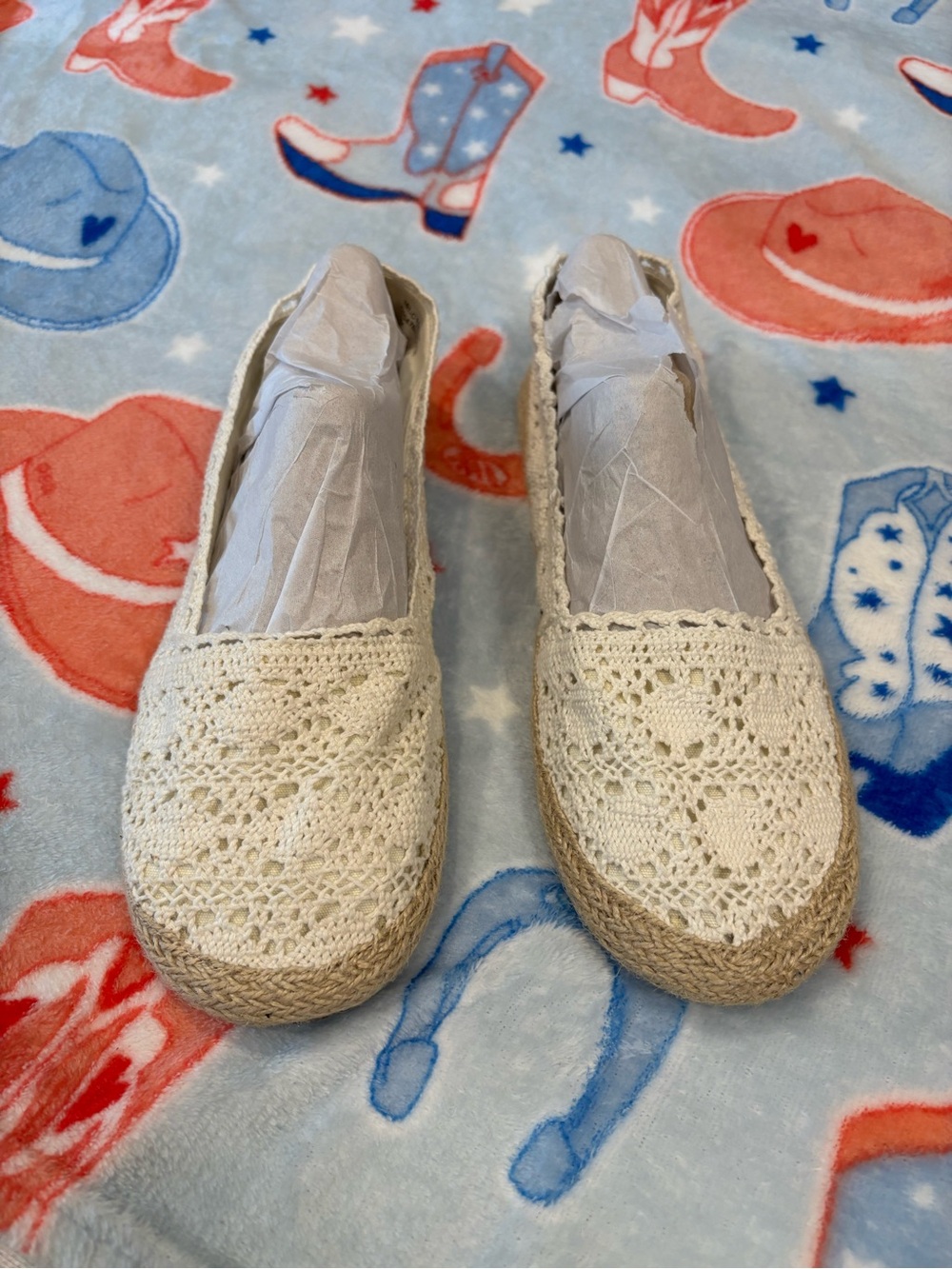 White Mountain Cream Crochet Espadrille Slip-Ons